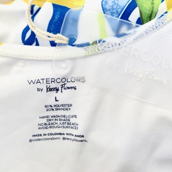NEW! Kenny Flowers Watercolors The Positano Gold Rings Swimsuit SZ M, L - Picture 9 of 11